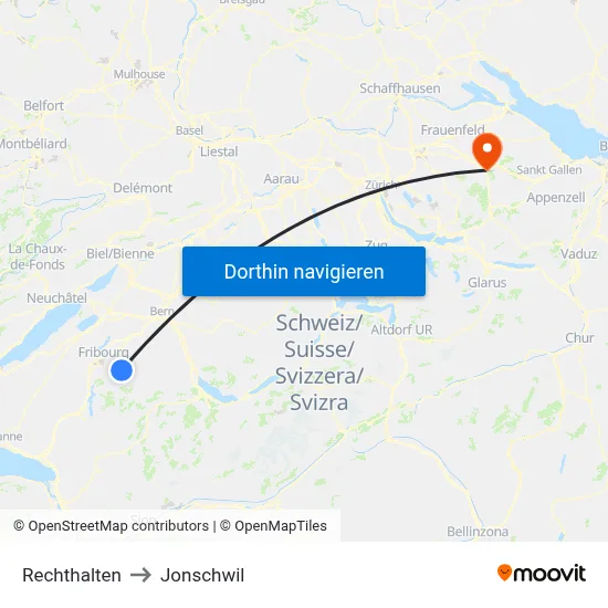 Rechthalten to Jonschwil map