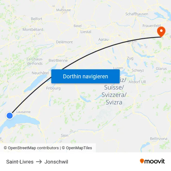 Saint-Livres to Jonschwil map