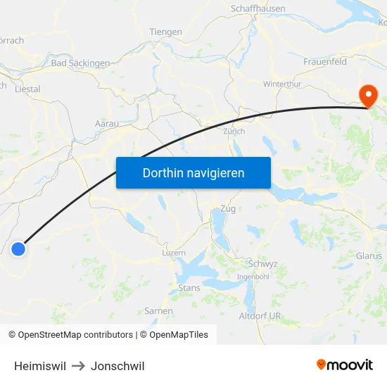 Heimiswil to Jonschwil map