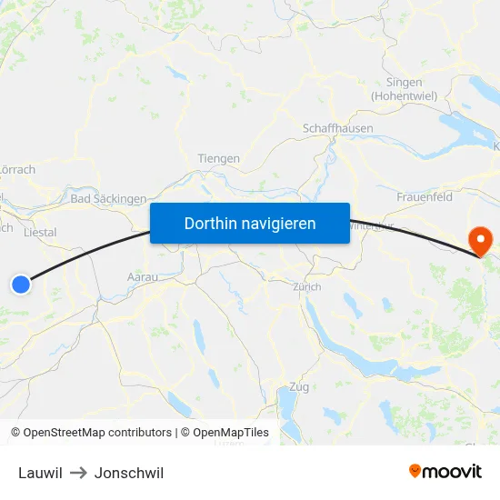Lauwil to Jonschwil map