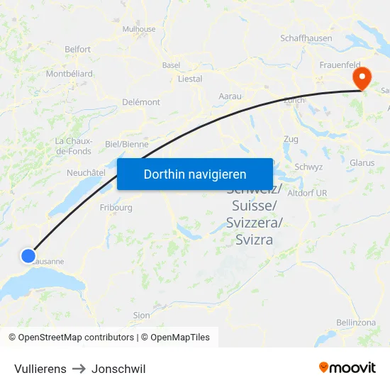 Vullierens to Jonschwil map