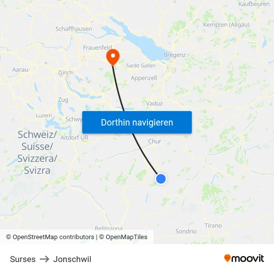 Surses to Jonschwil map