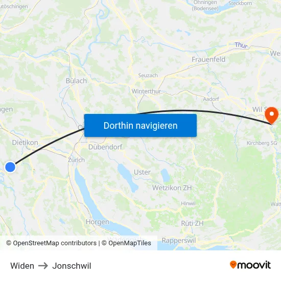Widen to Jonschwil map