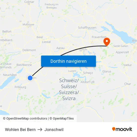 Wohlen Bei Bern to Jonschwil map