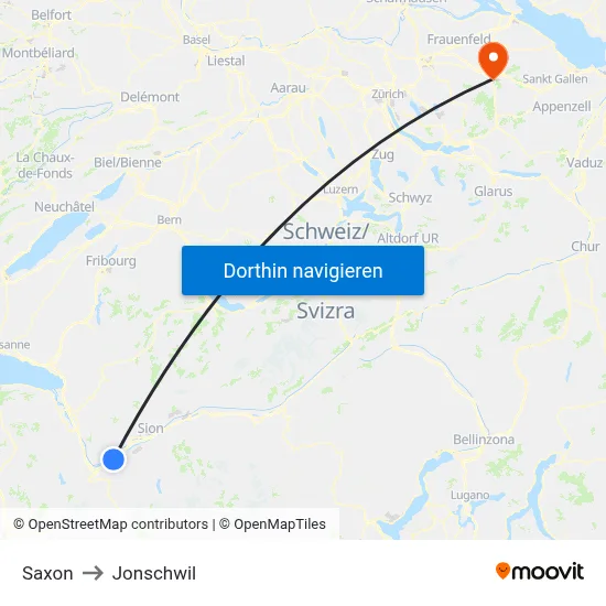 Saxon to Jonschwil map
