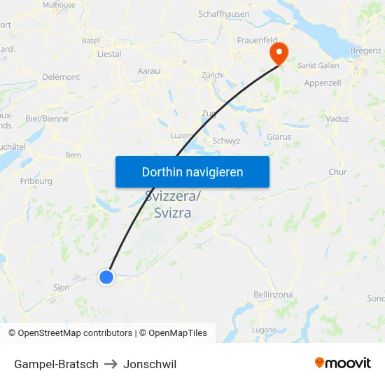 Gampel-Bratsch to Jonschwil map