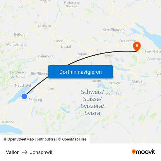 Vallon to Jonschwil map