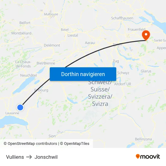 Vulliens to Jonschwil map