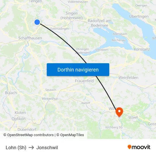Lohn (Sh) to Jonschwil map