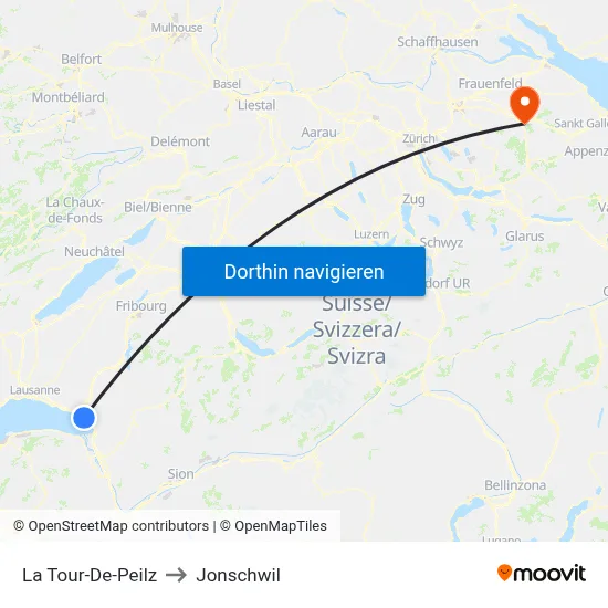 La Tour-De-Peilz to Jonschwil map