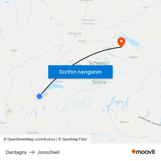 Dardagny to Jonschwil map