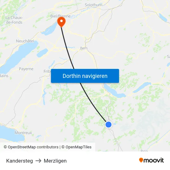Kandersteg to Merzligen map