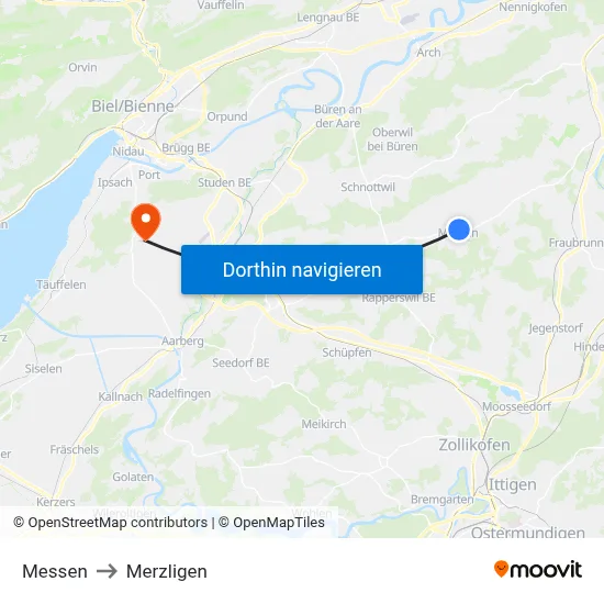 Messen to Merzligen map