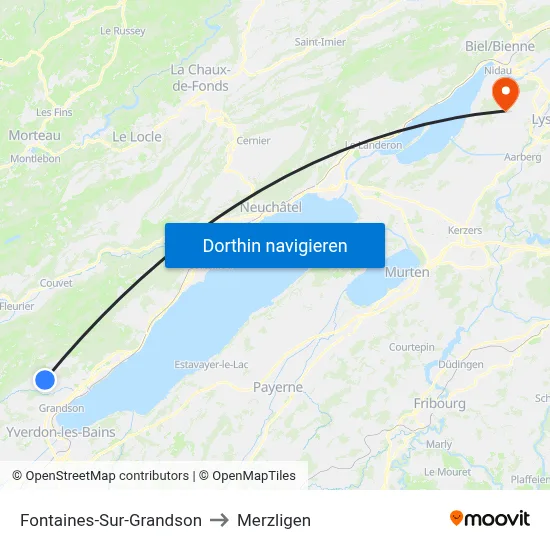 Fontaines-Sur-Grandson to Merzligen map