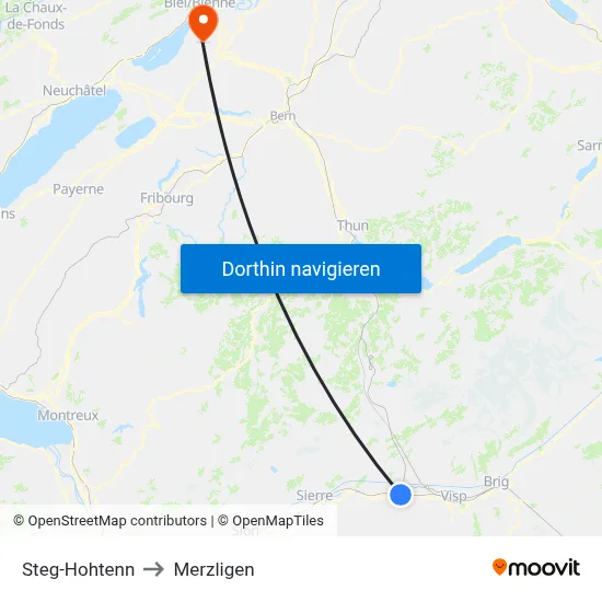 Steg-Hohtenn to Merzligen map