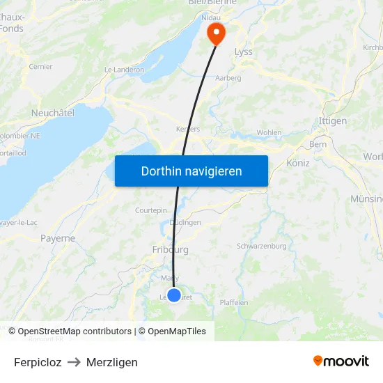 Ferpicloz to Merzligen map