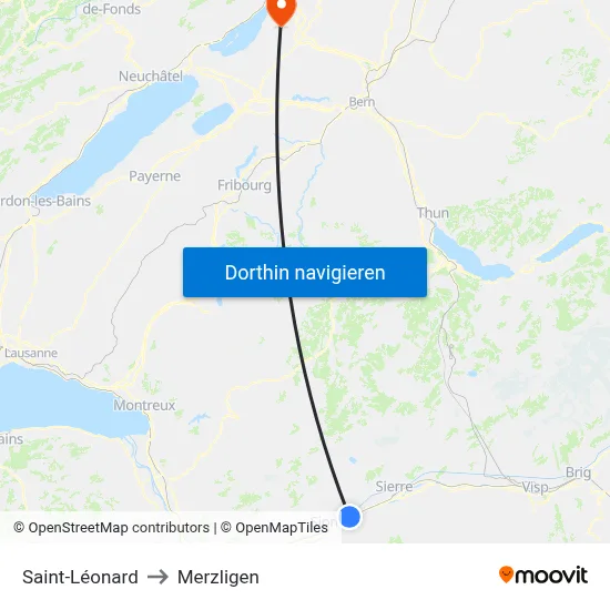 Saint-Léonard to Merzligen map