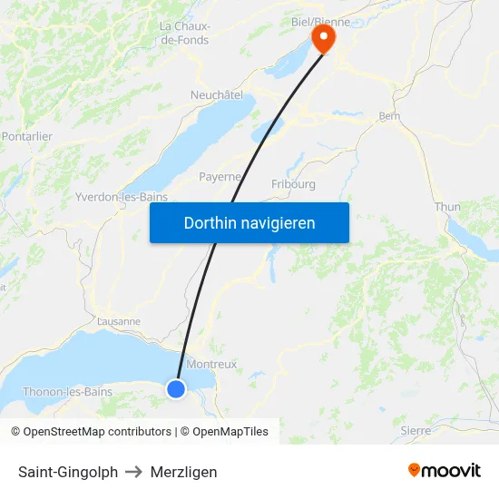Saint-Gingolph to Merzligen map