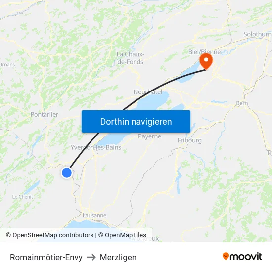 Romainmôtier-Envy to Merzligen map