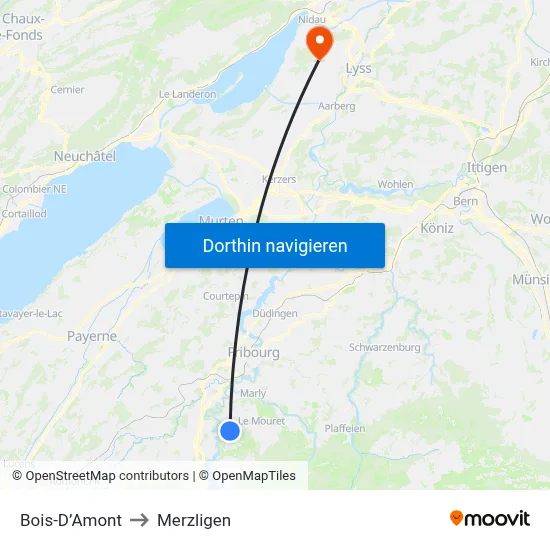 Bois-D’Amont to Merzligen map
