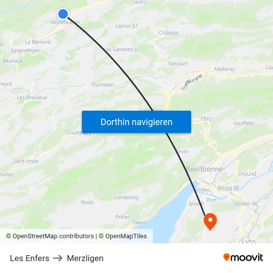 Les Enfers to Merzligen map