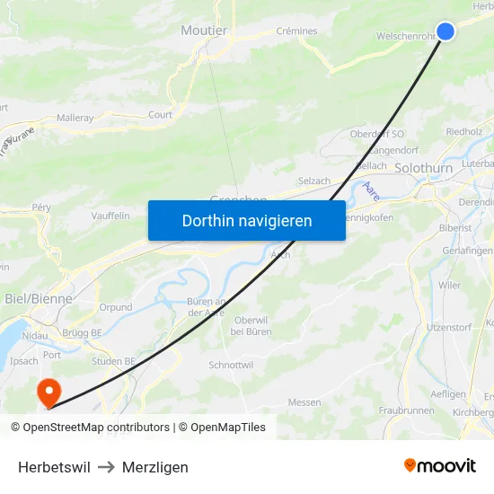 Herbetswil to Merzligen map