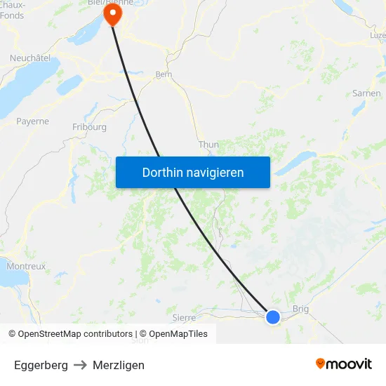 Eggerberg to Merzligen map