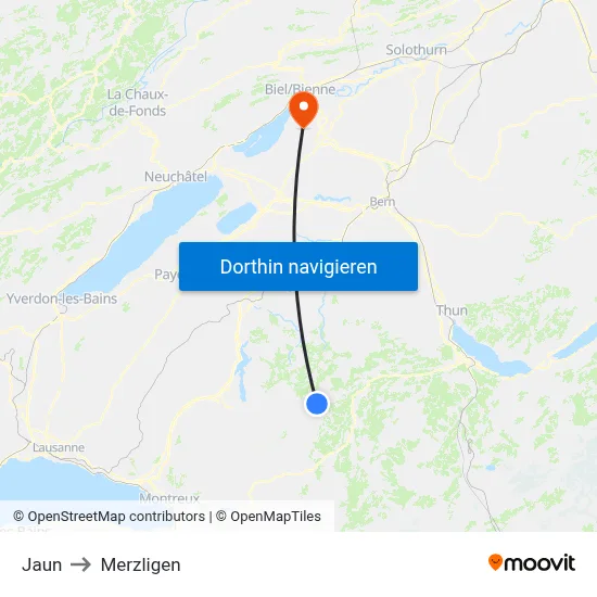 Jaun to Merzligen map