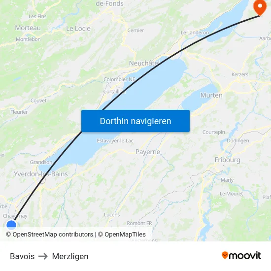 Bavois to Merzligen map