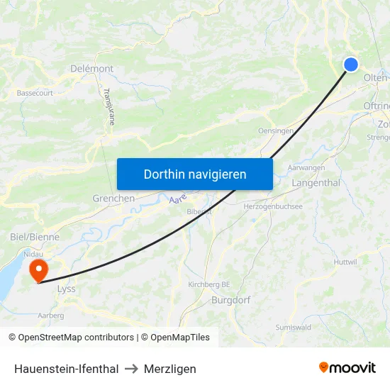 Hauenstein-Ifenthal to Merzligen map