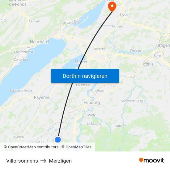 Villorsonnens to Merzligen map