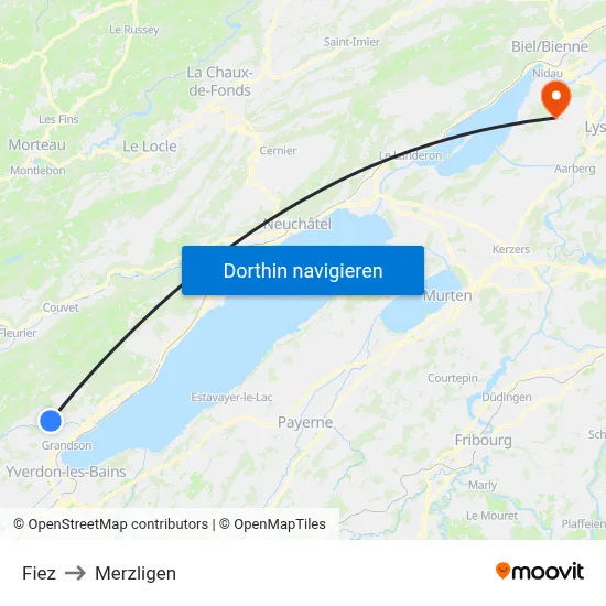 Fiez to Merzligen map