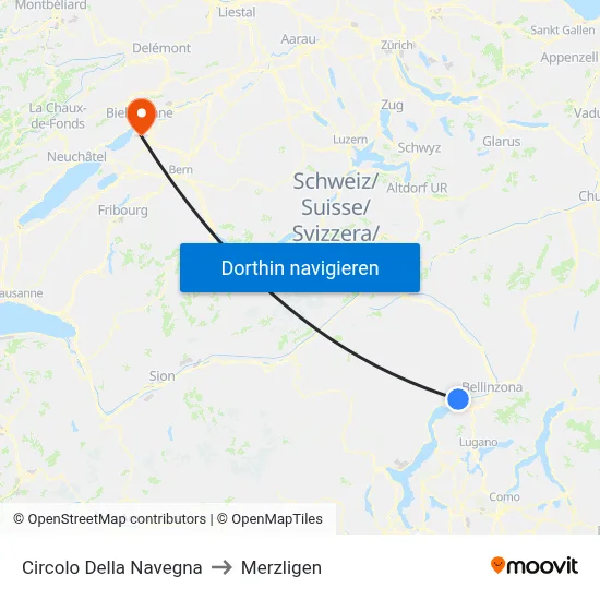 Circolo Della Navegna to Merzligen map