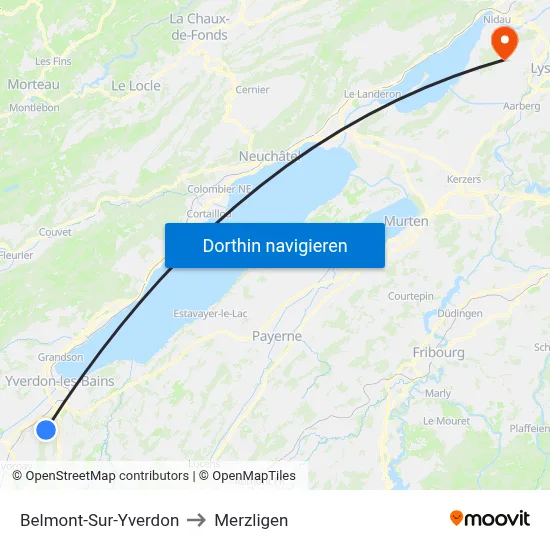 Belmont-Sur-Yverdon to Merzligen map