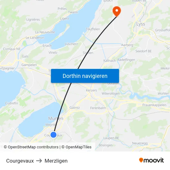 Courgevaux to Merzligen map