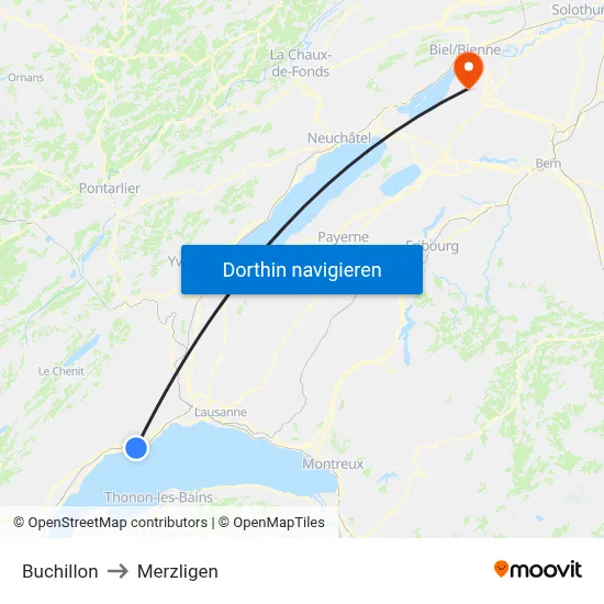 Buchillon to Merzligen map