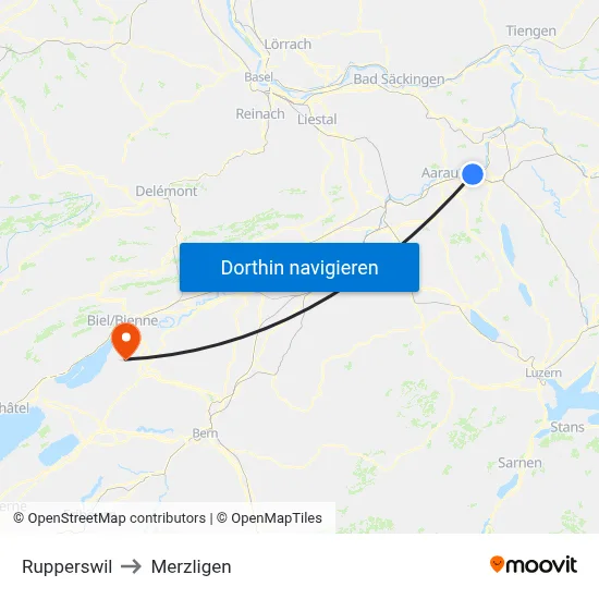Rupperswil to Merzligen map