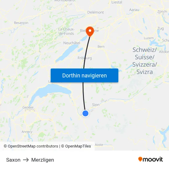 Saxon to Merzligen map