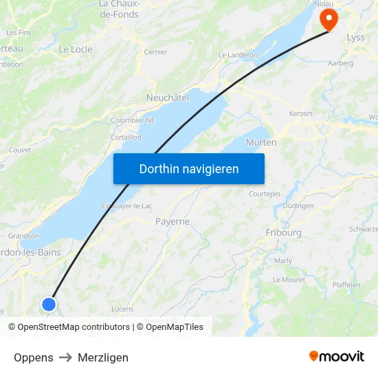 Oppens to Merzligen map