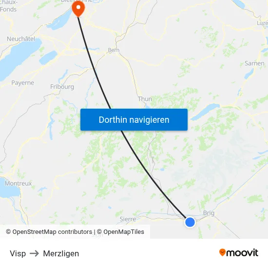 Visp to Merzligen map