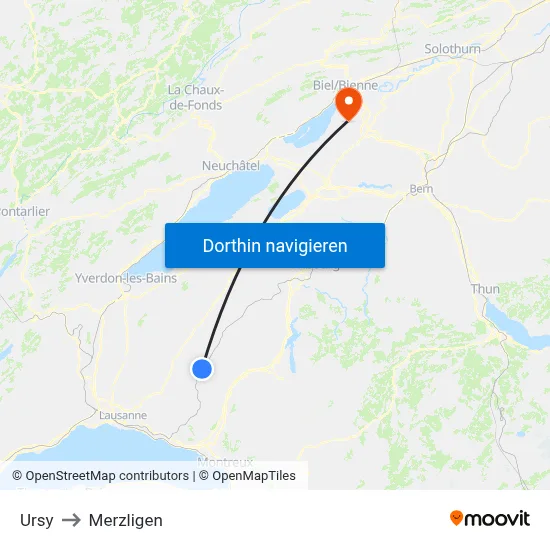 Ursy to Merzligen map