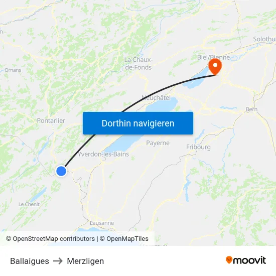 Ballaigues to Merzligen map
