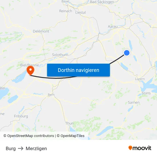 Burg to Merzligen map