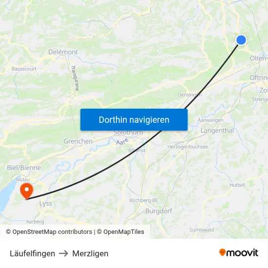 Läufelfingen to Merzligen map