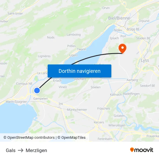 Gals to Merzligen map