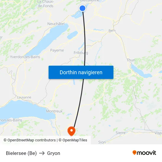 Bielersee (Be) to Gryon map