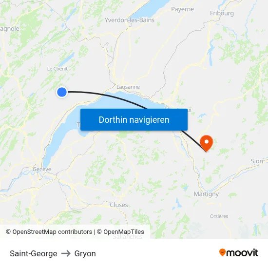 Saint-George to Gryon map