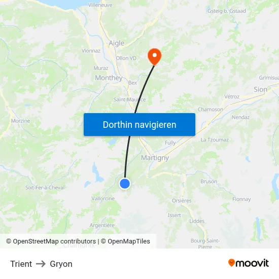 Trient to Gryon map