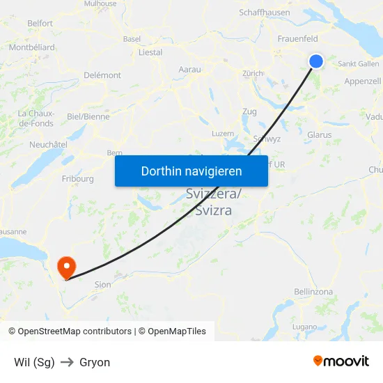 Wil (Sg) to Gryon map