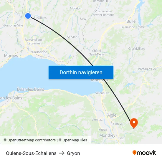 Oulens-Sous-Echallens to Gryon map